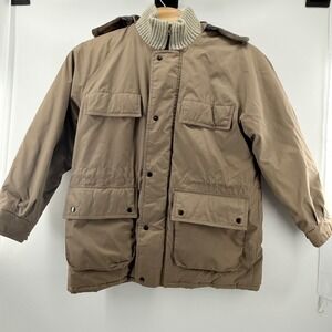 Vintage 80s 90s Y2K St Johns Bay Large Chore Coat Removable Hood Utility Jacket